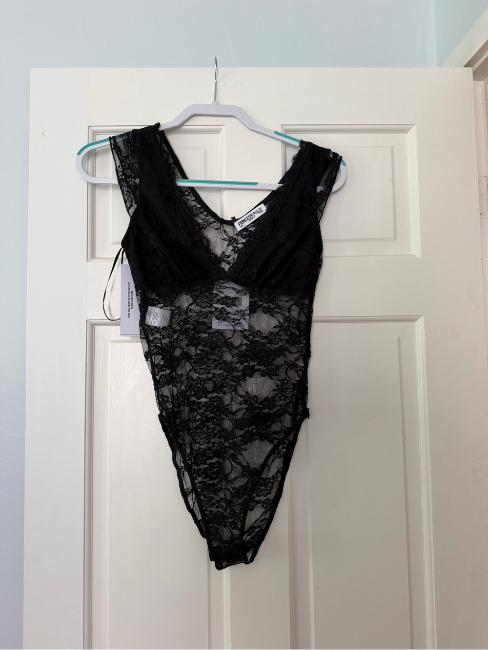 Princess Polly Black Floral Lace Bodysuit